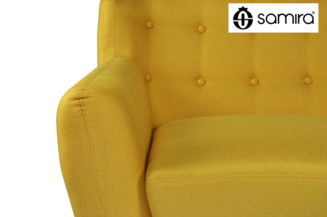 Divano 2 posti in tessuto giallo dallo stile scandinavo mod. Emily5