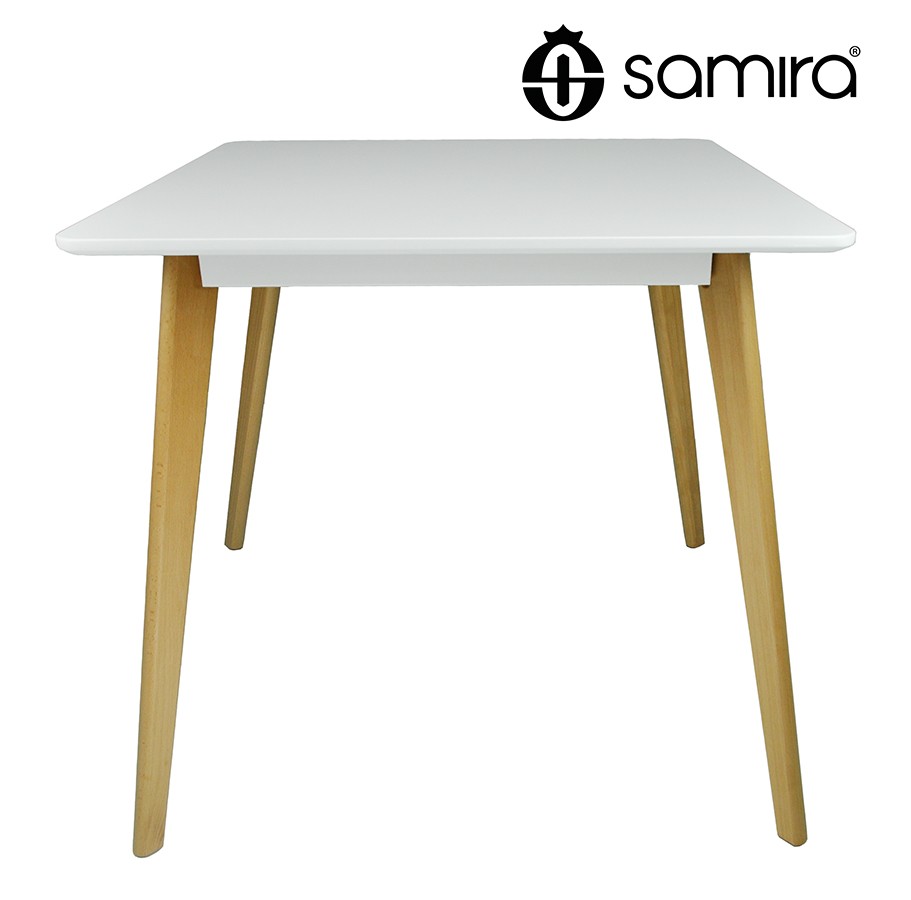 Tavolo in legno bianco allungabile 80x80 - 150x80 cm SANTA CROCE