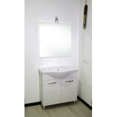 Mobile bagno 85 cm con lavabo e specchio bianco portuna - Claudia 93826