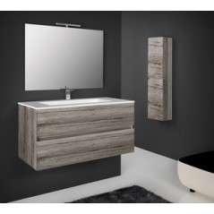 Mobile bagno 85 cm con lavabo, specchio e colonna bianco portuna - Claudia  93826